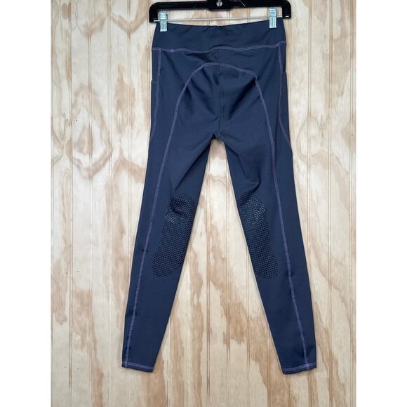 Dover Saddlery Riding Sport Legging/Tights Grey with Purple Trim Size XL Women - Picture 3 of 8